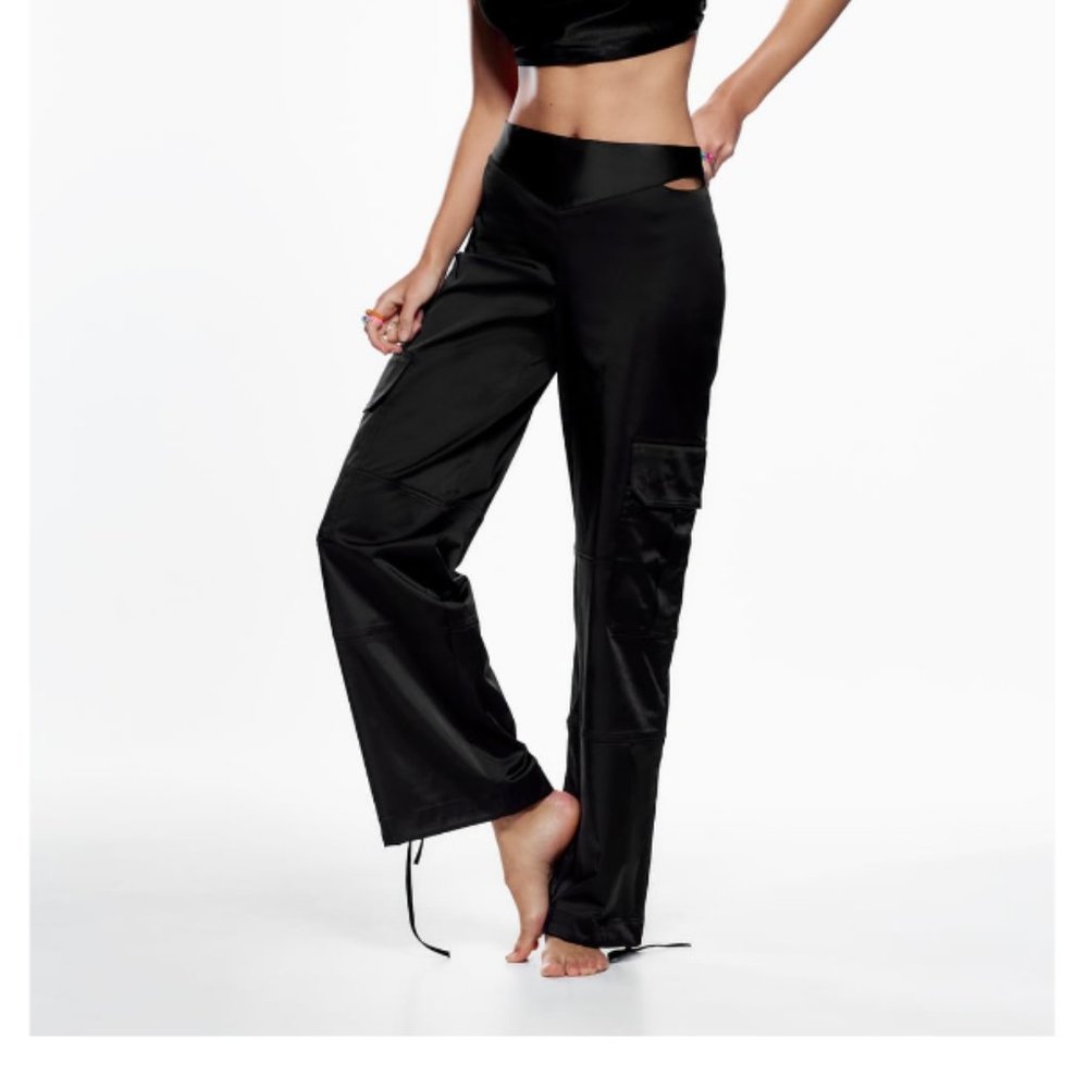 Zara Satin Cargo Pants